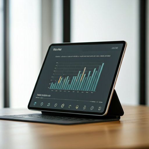 Digital tablet showing real-time production tracking data